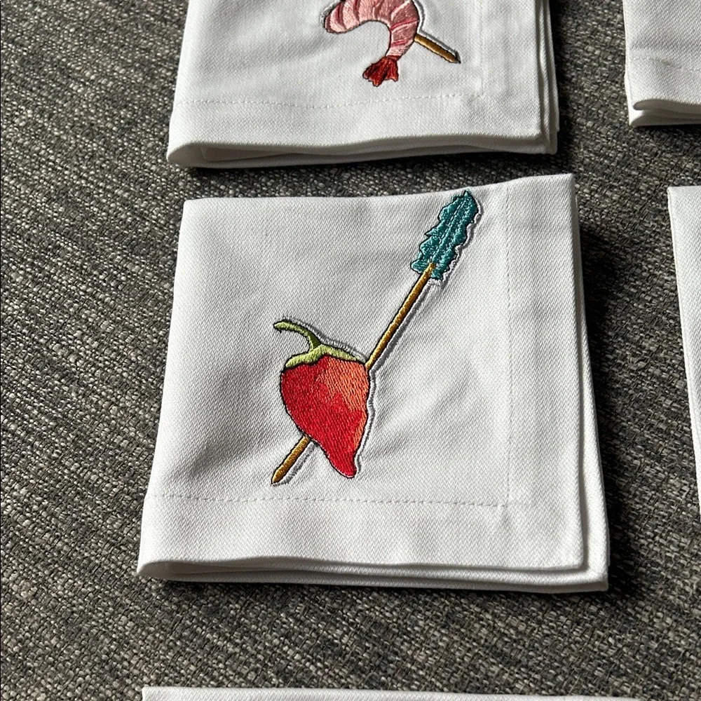 Set of 6 Tidbits Cocktail Napkins